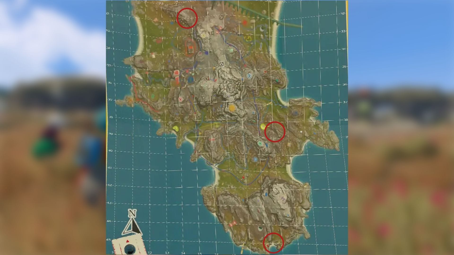 Location of the yellow structures (Image via House House)