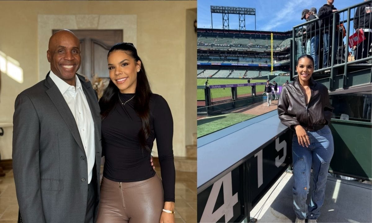 PICTURE: Barry Bonds' daughter Shikari rocks beige sports bra and matching biker shorts in gym mirror selfie