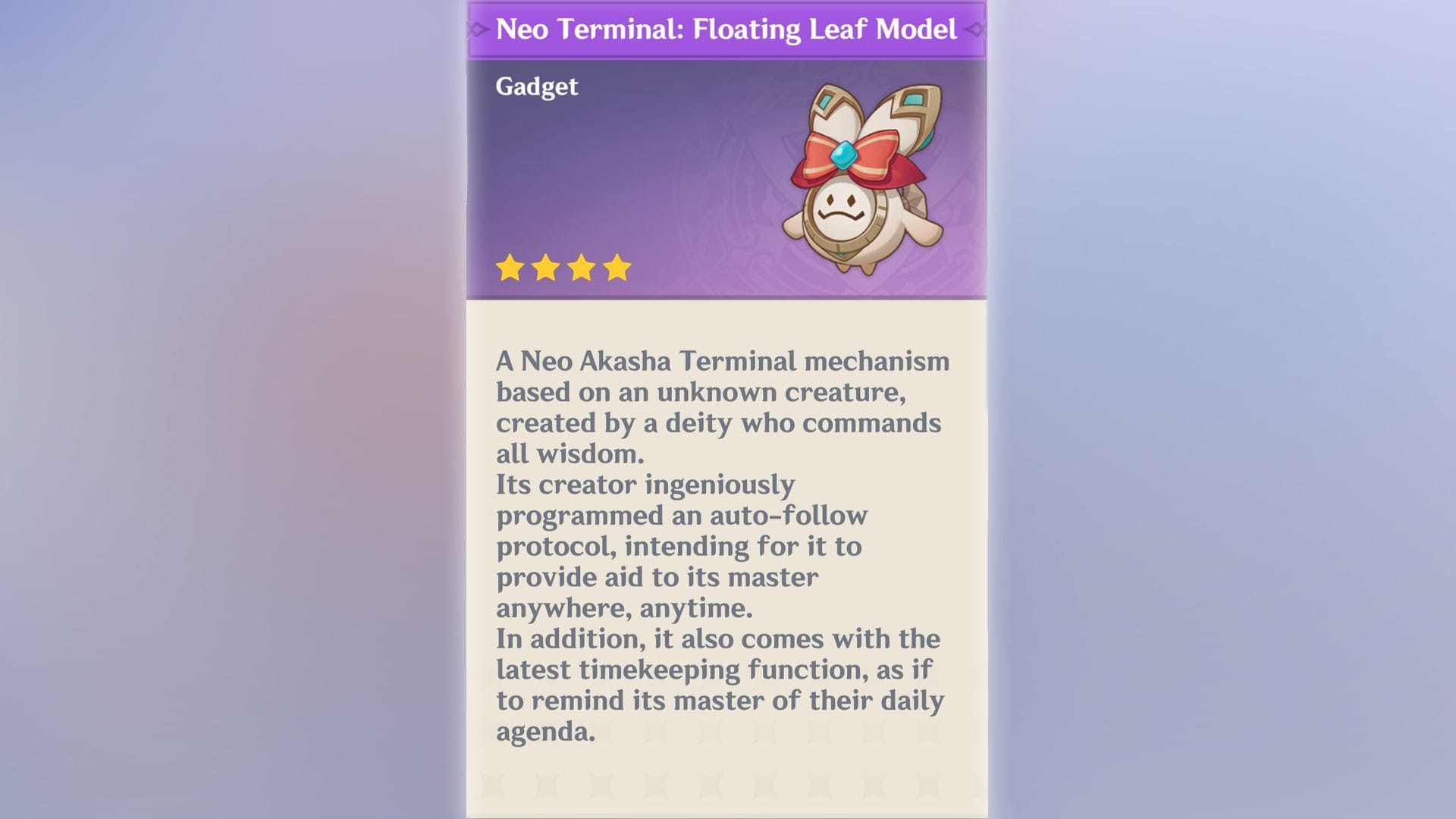 Neo Terminal: Floating Leaf Model gadget pet (Image via HoYoverse)
