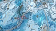 Flowers located east of the waypoint on the railway tracks of Genshin Impact (Image via HoYoverse || Interactive map)