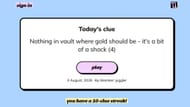 Hints for today's August 3, 2026 Minute Cryptic answer (Image via Minute Cryptic)
