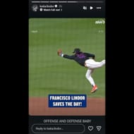 Katia Lindor reacts to Francisco Lindor's outstanding performance - Source: Instagram Story @katia.lindor