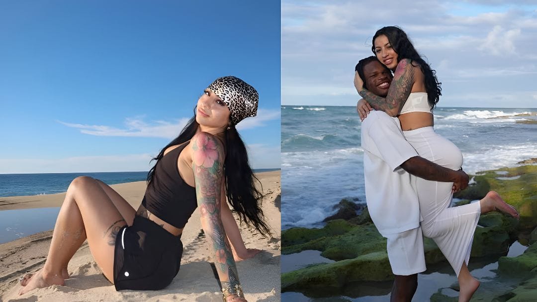 Travis Hunter's wife Leanna shows off massive new back tattoo in halter-neck top citing 