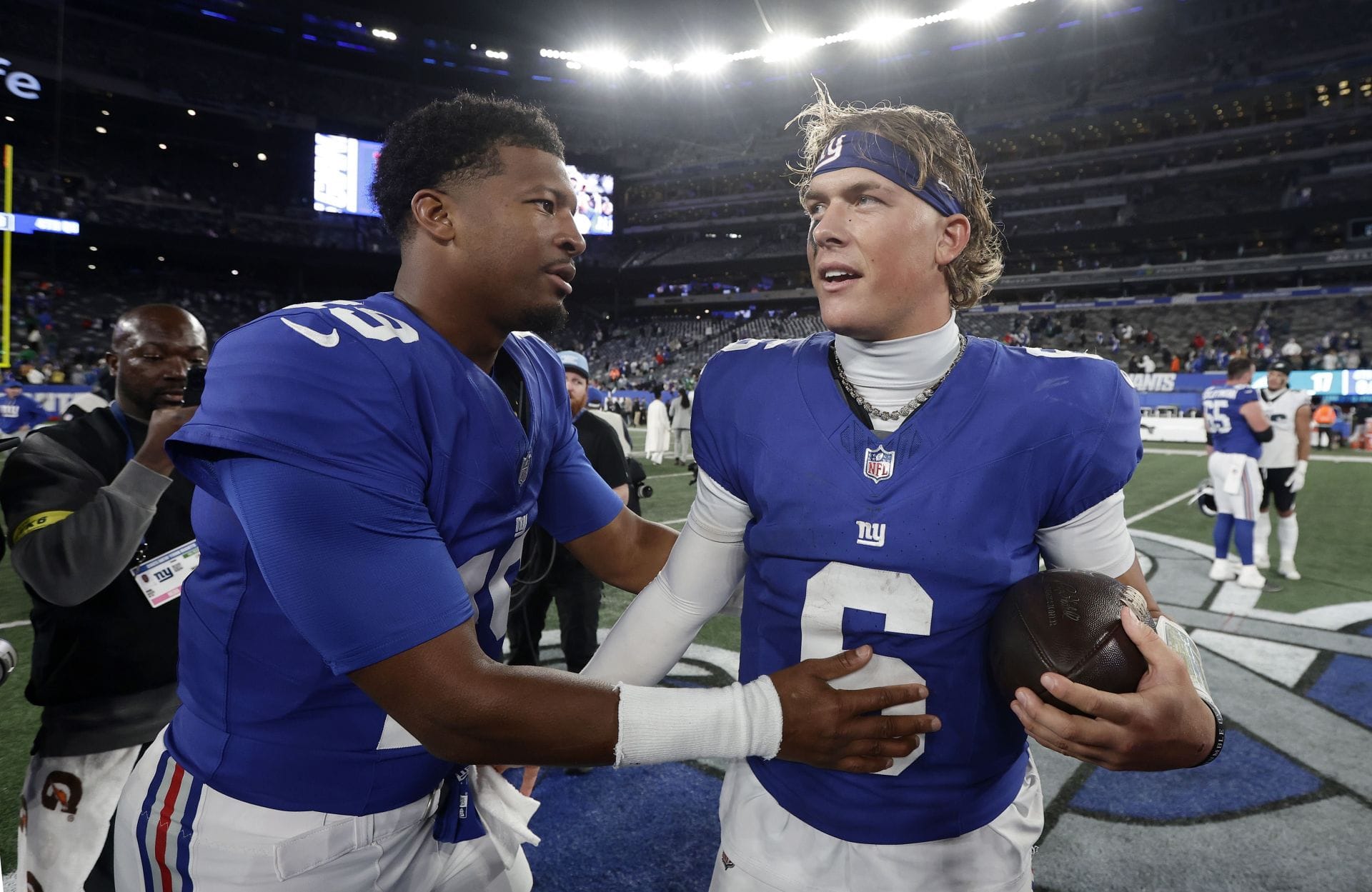 "I got to go help my boy": Jaxson Dart reveals jumping blindly into fight during Jameis Winston's scuffle at Giants and Dolphins' joint practice