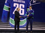 Caleb Malhotra was drafted third overall by the Canucks in the 2026 NHL Draft - Source: Imagn