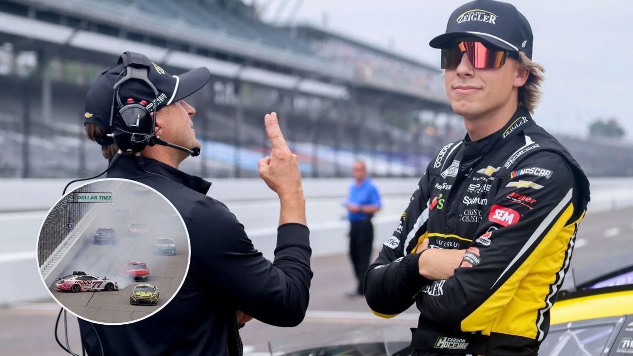 Carson Hocevar's engineer has a cheeky reaction to the driver's pre-race spin