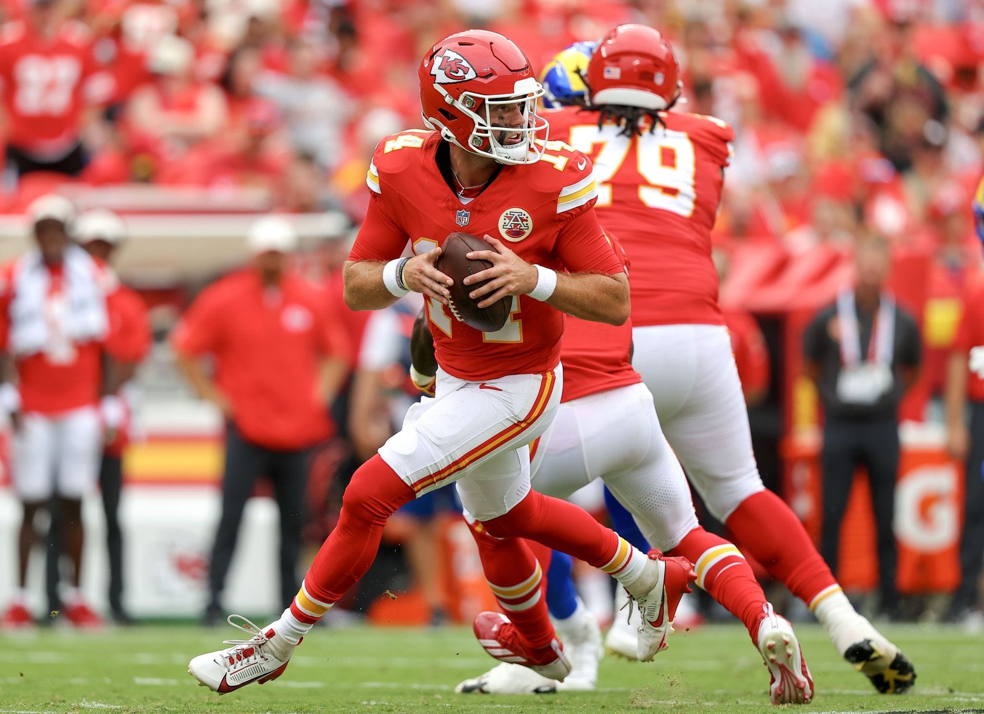 "Look out Patrick Mahomes" "Trade Justin Fields": NFL fans react as Garrett Nussmeier impresses in Chiefs’ preseason game vs. Rams