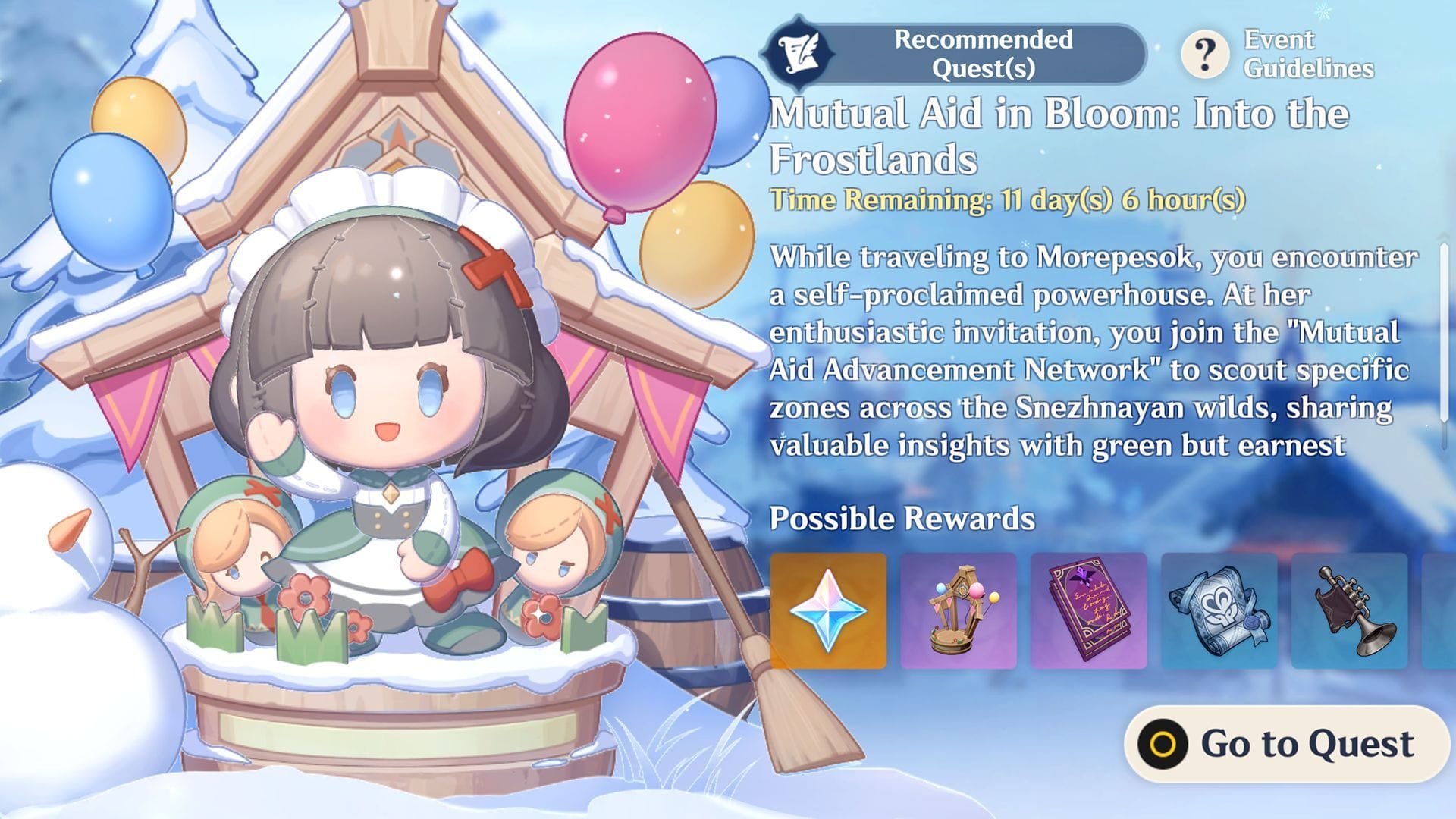 Genshin Impact Mutual Aid in Bloom: Into the Frostlands event guide