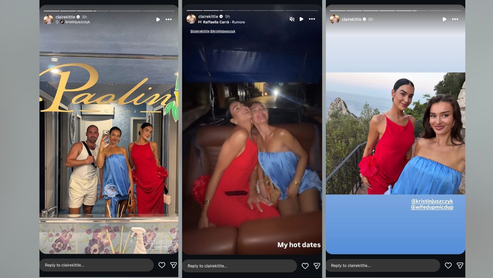 Claire Kittle escapes for hot dates with Kristin Juszczyk (Image Credit: Claire Kittle @Instagram)