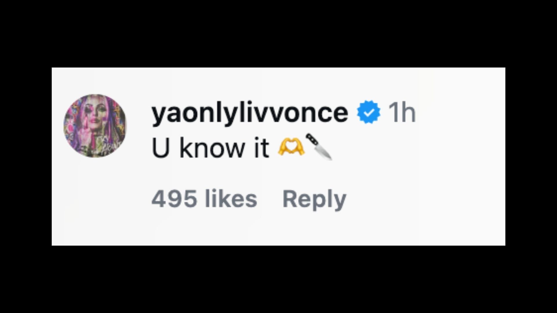 Morgan responded to the promotion's post on social media today. (Source: WWE on Instagram)