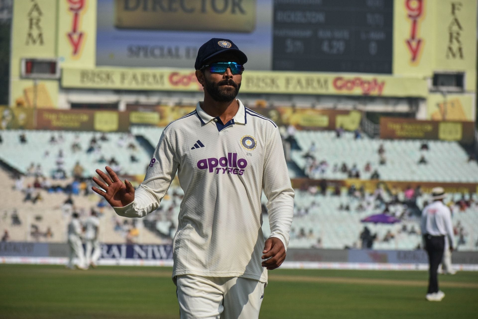 Ravindra Jadeja hits the ‘Pushpa’ celebration while boarding team bus after SLC XI vs India 2026 warmup match [In Picture]