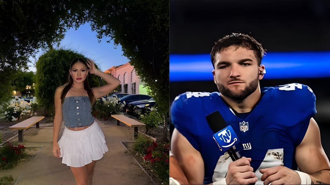 Cam Skattebo gets pregame kiss from GF Chloe Rodriguez as Giants RB returns nearly 10 months after Achilles injury vs. Vikings