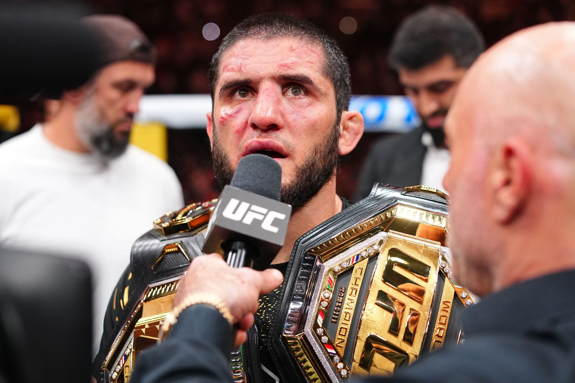 Islam Makhachev aims hilarious jab at Max Holloway's criticism of two-belt celebration after UFC 330 win