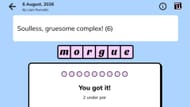 Today's August 6, 2026 Minute Cryptic answer (Image via Minute Cryptic)