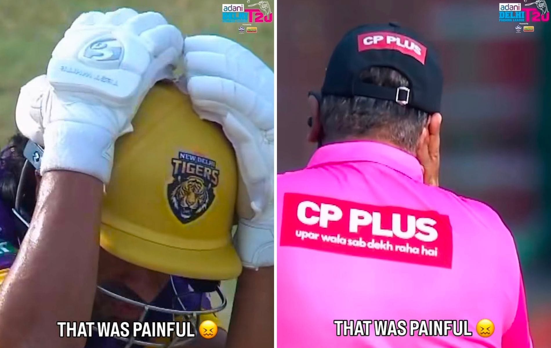 Lakshay Thareja's powerful straight drive hits umpire on the face during DPL 2026 match [Watch]