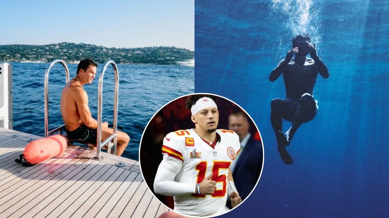 “Patrick Mahomes would never” “Man card revoked”: NFL fans mock Tom Brady for pinching nose while diving during vacation