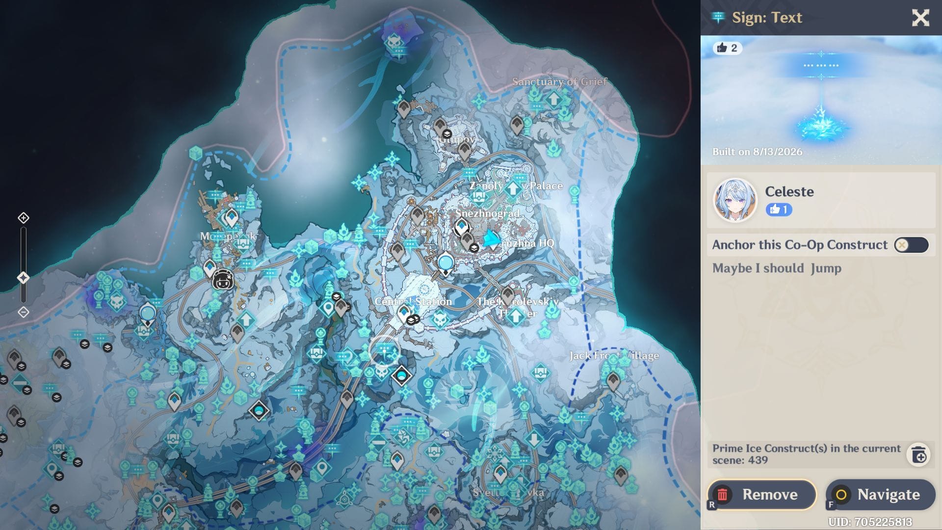 Select a Construct from the main map (Image via Sportskeeda Gaming || HoYoverse)