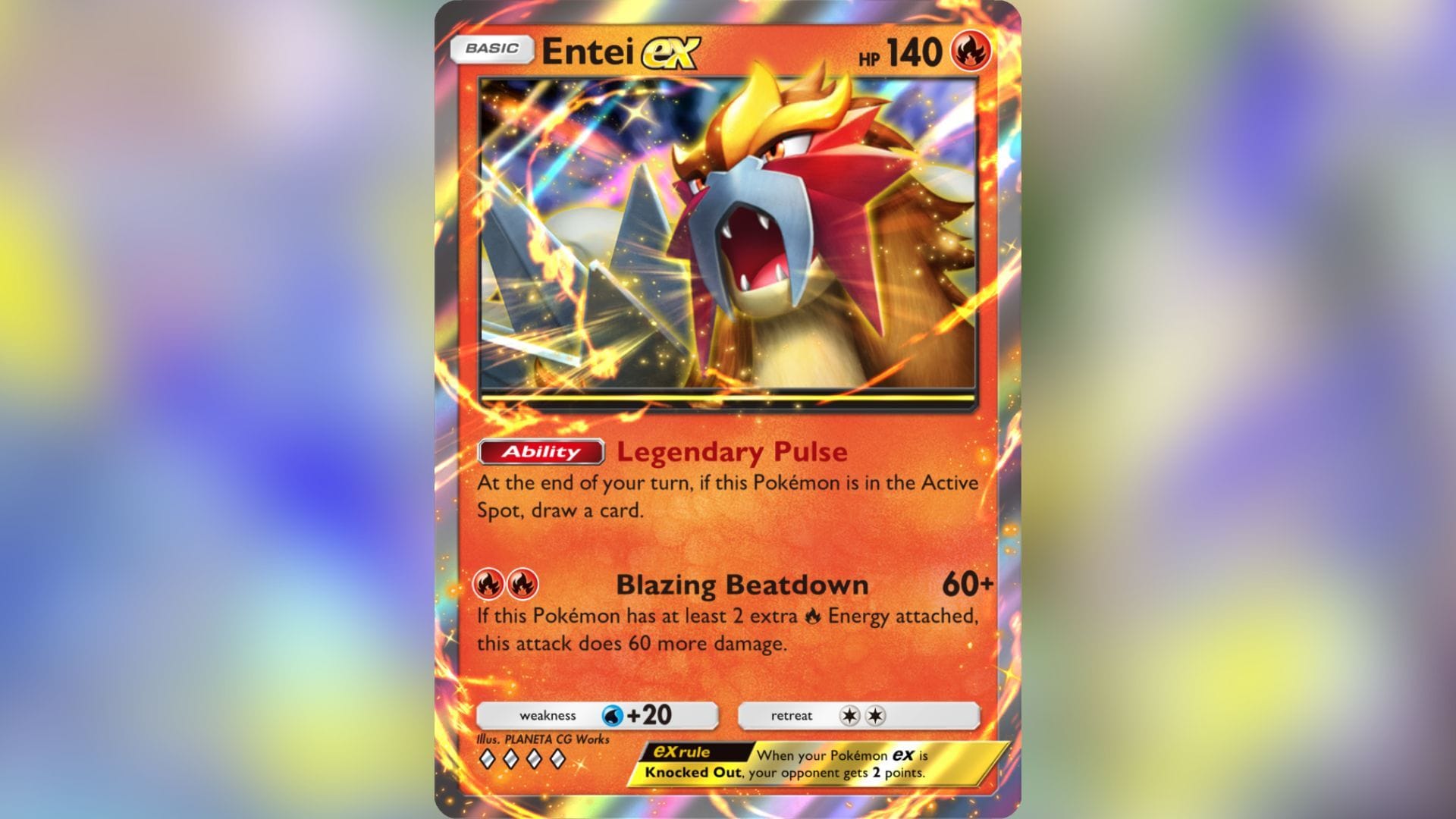 Entei ex in TCG Pocket (Image via The Pokemon Company)