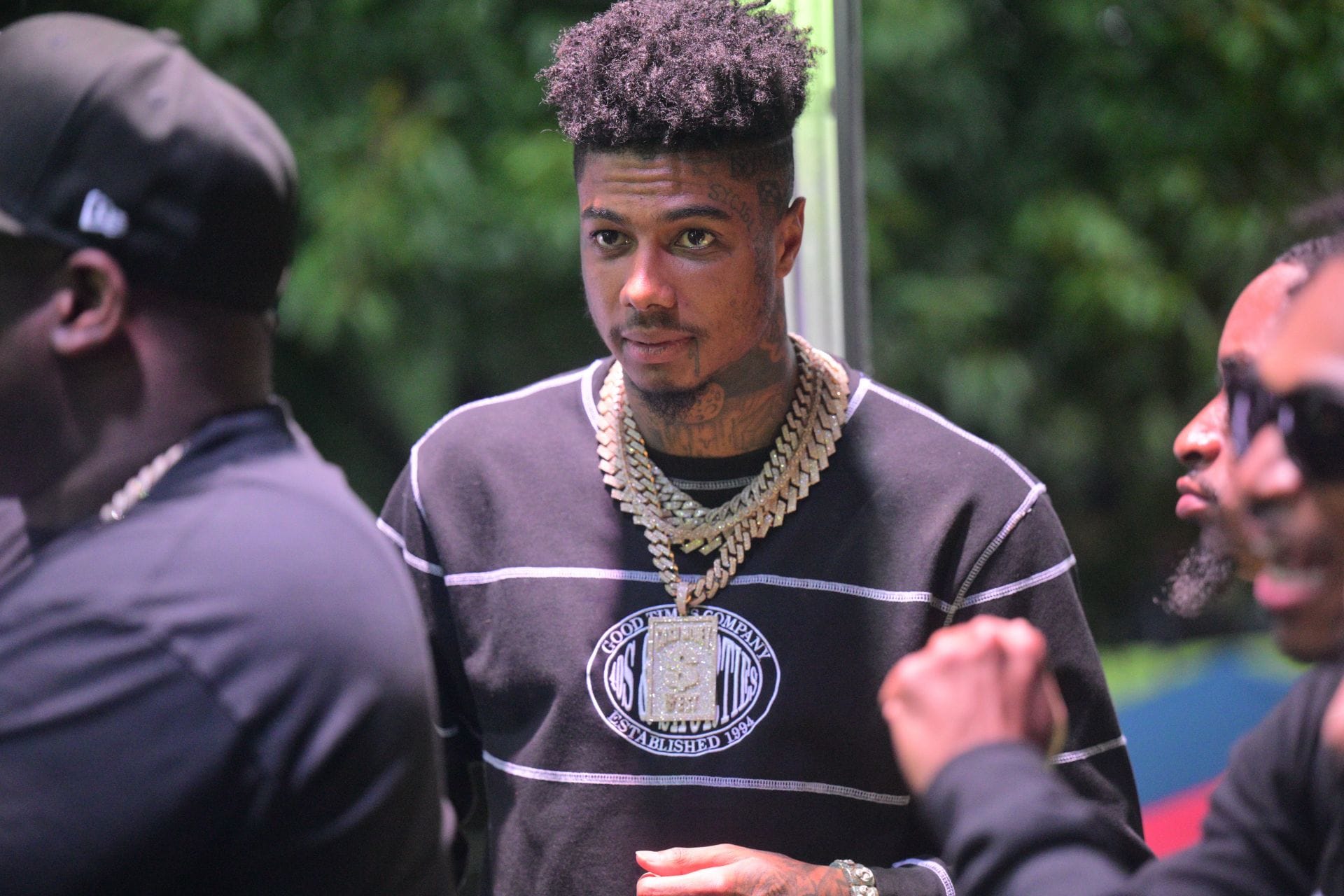 Police show up at Blueface's house after the rapper is reported for allegedly kicking his pregnant partner Nevaeh into a pool on livestream