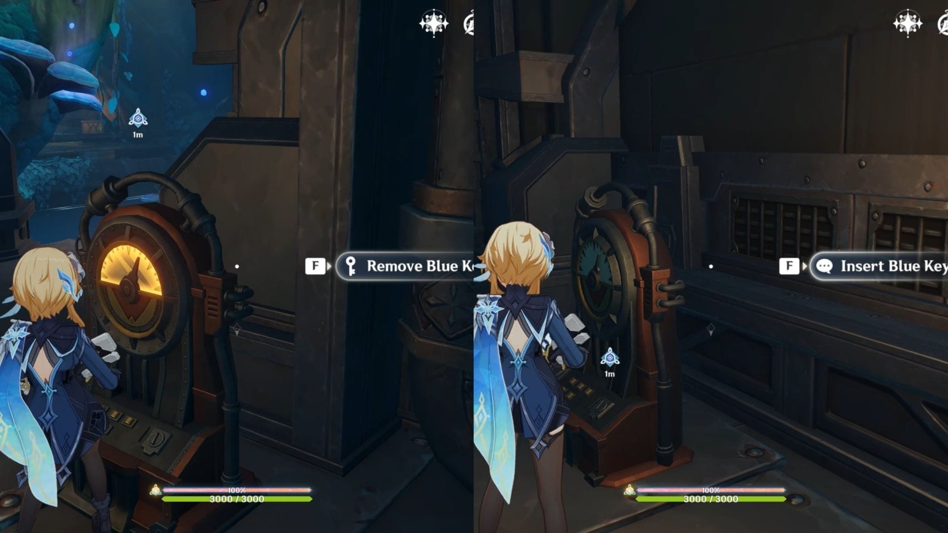 Put the blue key into the other device (Image via HoYoverse)