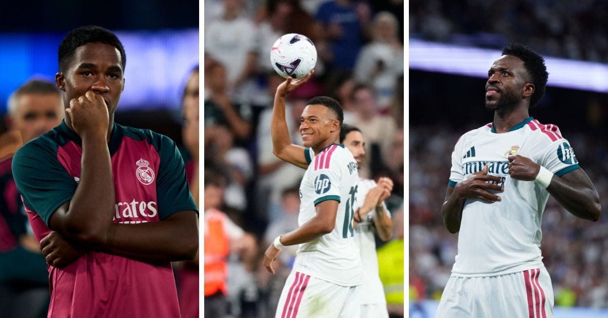 Vinicius Jr and Endrick react as Kylian Mbappe writes ‘Not happy? Hat-trick’ caption after performance in 4-1 Real Madrid win