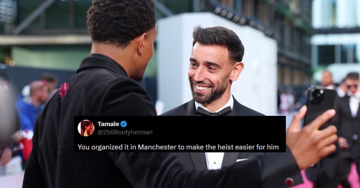 "Declan Rice robbed", "This is a disgrace" - Fans react as Manchester United's Bruno Fernandes wins PFA Player of the Year award
