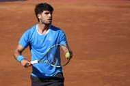Carlos Alcaraz of Spain at the Barcelona Open in Spain. (Photo by Getty Images)