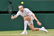 Alexander Bublik in action at the 2026 Wimbledon Championships (Source: Getty)
