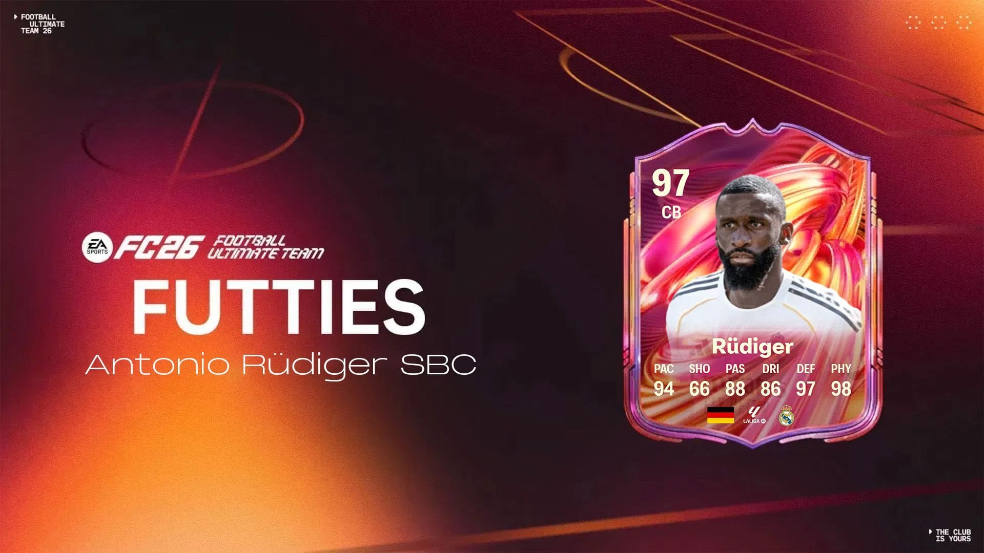 EA FC 26 Antonio Rüdiger Futties SBC: The cheapest solution