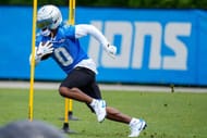 Detroit Lions running back Jahmyr Gibbs practices during minicamp at Meijer Performance Center in Allen Park on Tuesday. - Source: Imagn