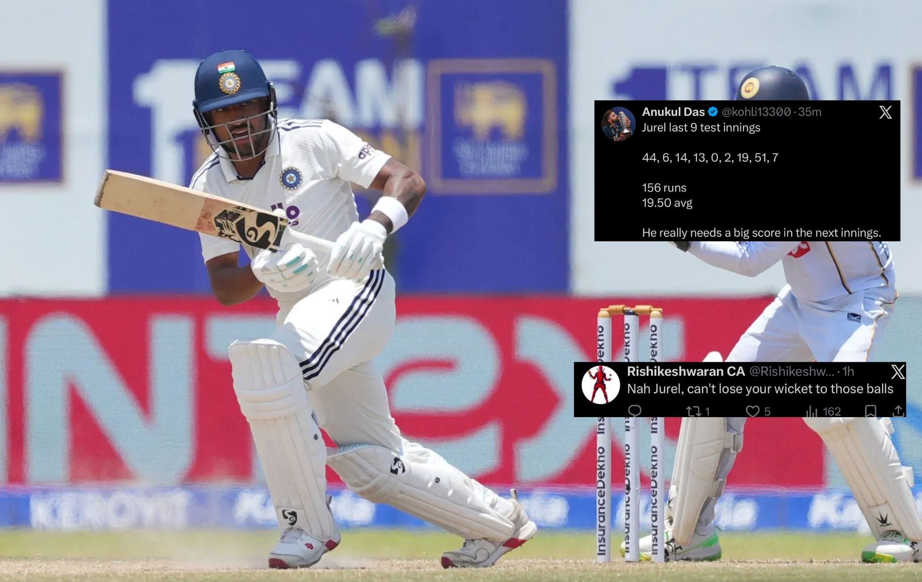 "Can't lose your wicket to those balls" - Fans react as Dhruv Jurel falls for 7 on Day 4 of SL vs IND 2026 1st Test