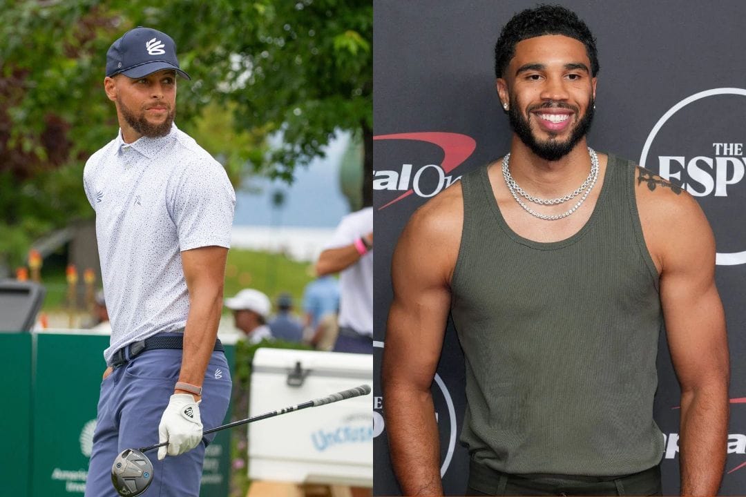 "Putting a Curse on Steve Kerr", "Curry vs LeBron ECF series soon" - NBA Fans React to Steph Curry-Jayson Tatum Golf Linkup In Boston