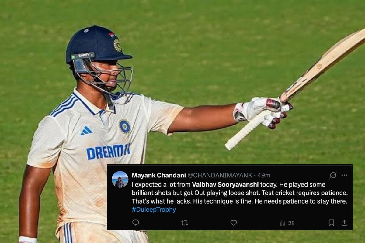 "Welcome to the real game" - Fans slam Vaibhav Sooryavanshi after he gets out for 8 in East Zone vs North East Zone in Duleep Trophy 2026