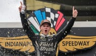 Corey Heim celebrates after winning the Brickyard 400. - Source: Imagn