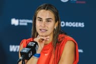 Aryna Sabalenka at the WTA 1000 National Bank Open in Toronto, ON (Photo via Getty Images)