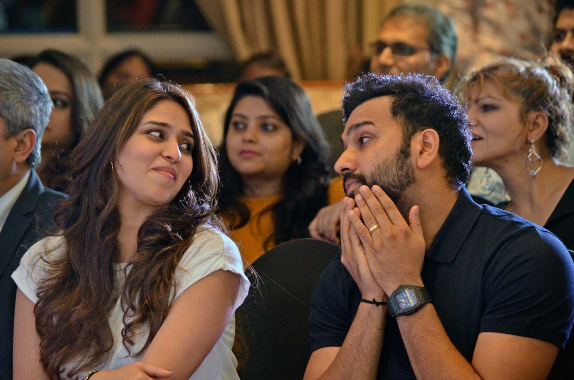 Rohit Sharma and wife Ritika Sajdeh visit Lalbaugcha Raja to seek blessings, crowd reaction goes viral [Watch]