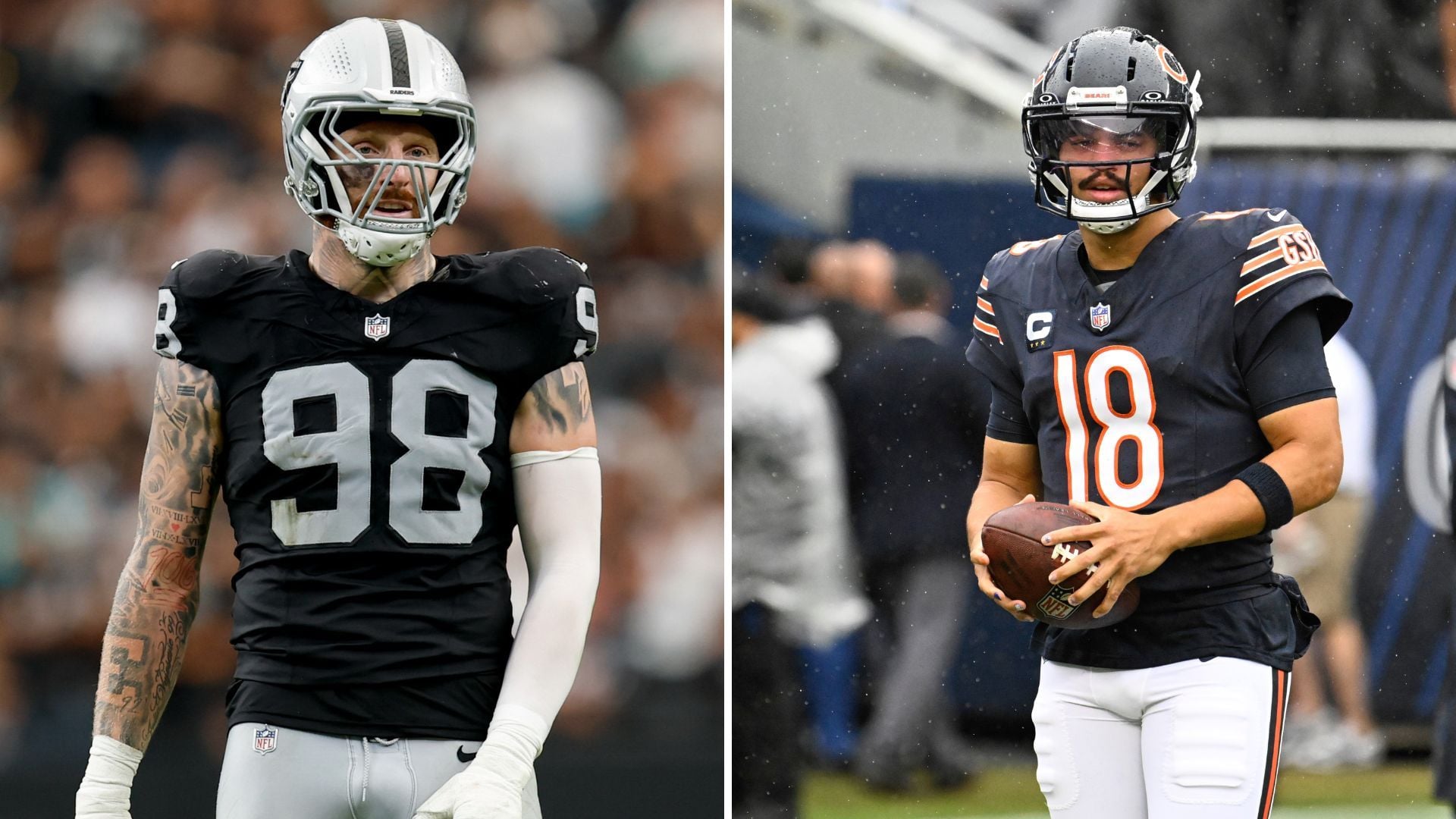 Maxx Crosby defends Caleb Williams as Bears QB faces backlash for getting emotional after hamstring injury