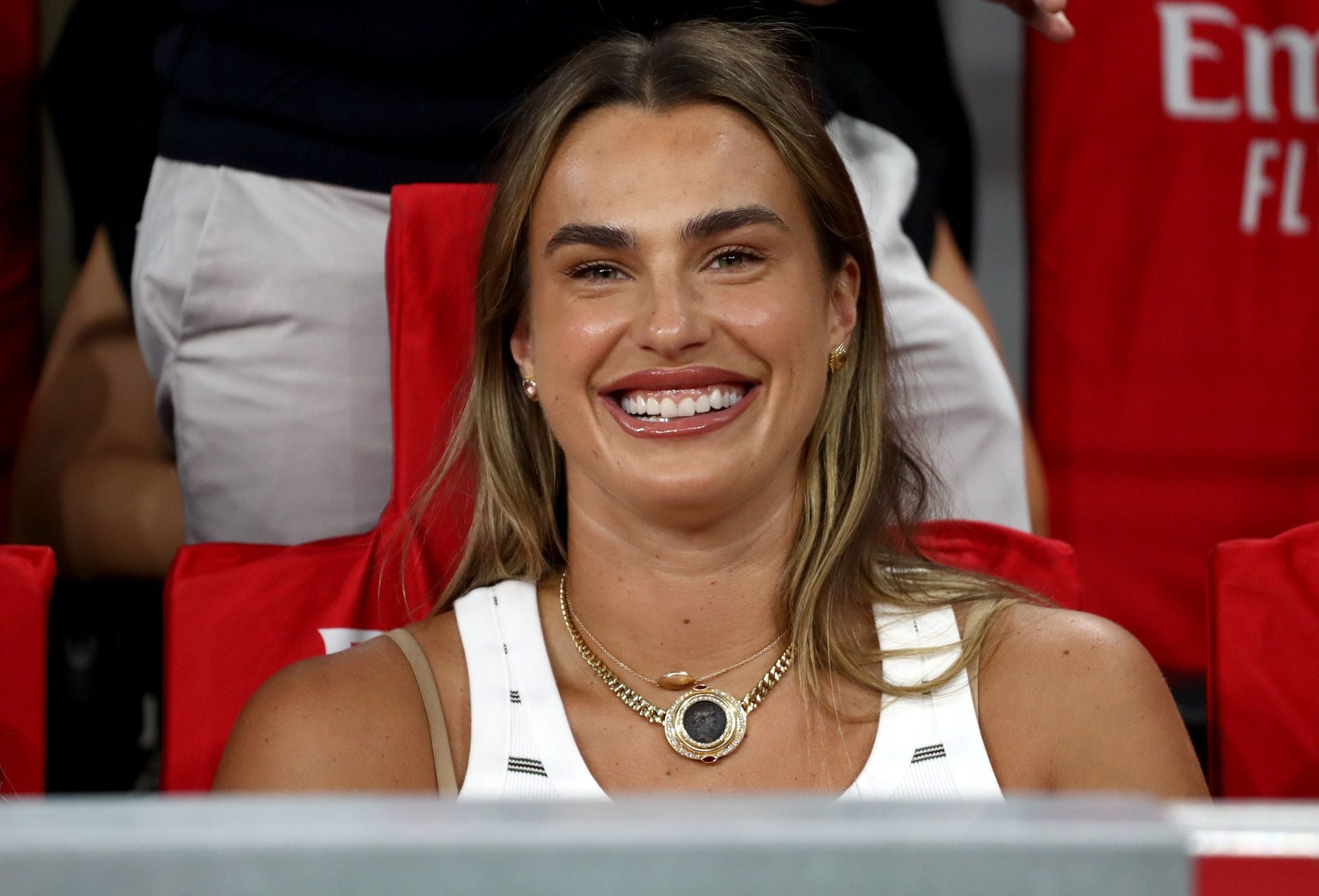 Aryna Sabalenka's first public appearance since controversy over US Open emotional outburst sparks reaction from fiancé Georgios
