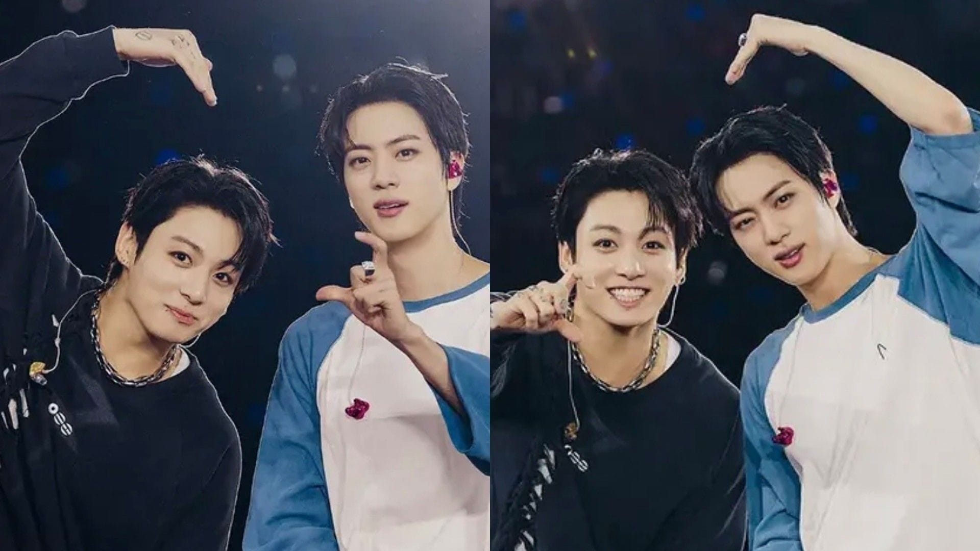 "Jinkook jinkooking" - Fans in stitches as BTS' Jungkook playfully stops Jin from leaving the stage after SoFi Stadium soundcheck