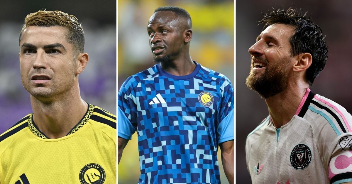 Sadio Mane reacts as Al-Ain fans mock Cristiano Ronaldo by chanting Lionel Messi's name