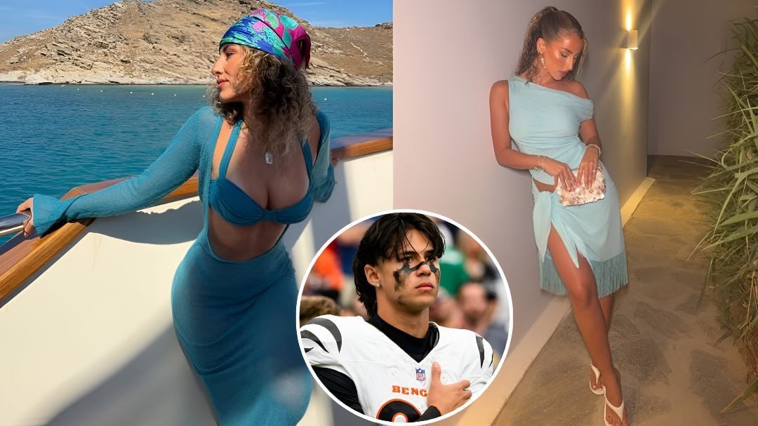 Gia Duddy rushes to hug Titans entity following US touchdown after choosing Greece trip over Bengals WR BF Andrei Iosivas's first 2 games