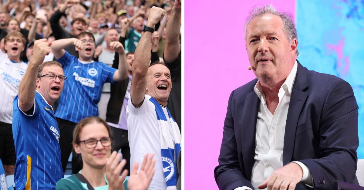 Piers Morgan reacts to Brighton fans chanting ‘Are you Tottenham in disguise?’ at Arsenal as Gunners lose 3-0
