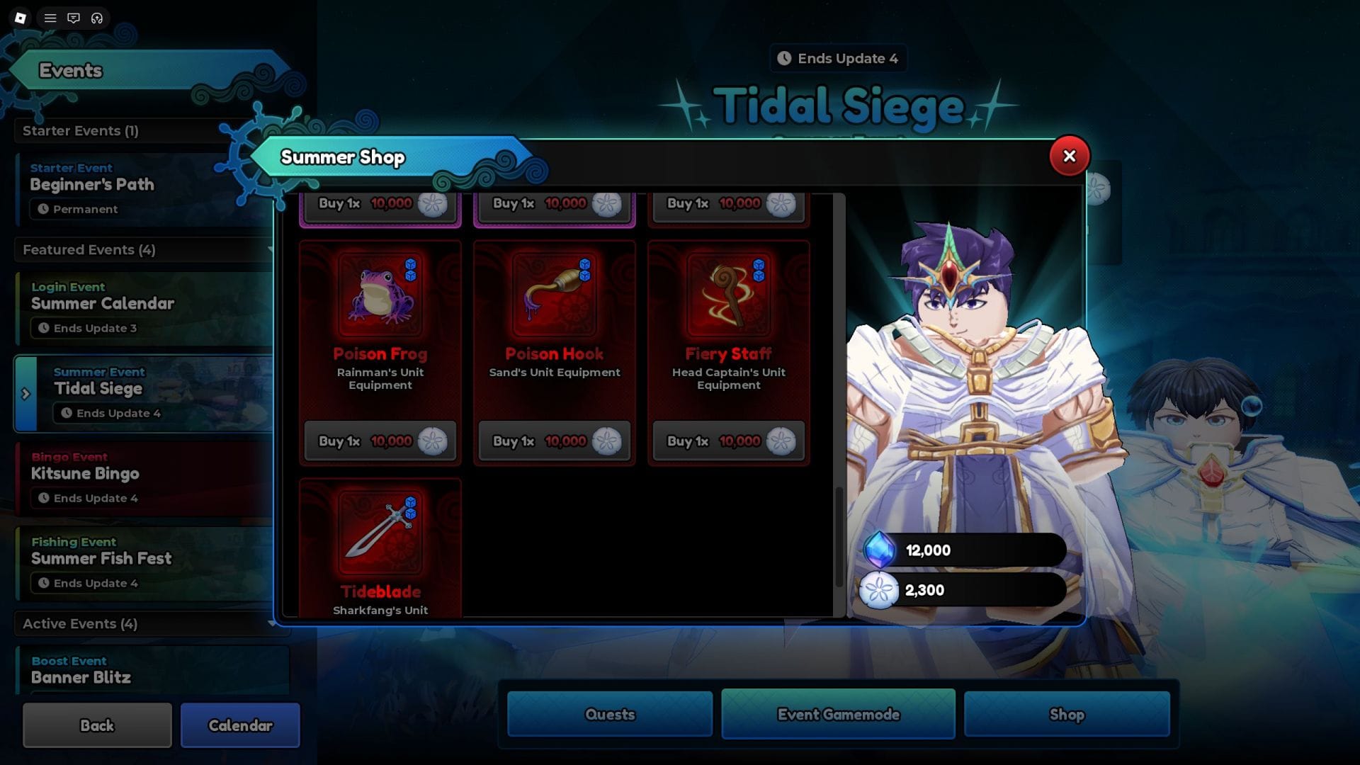 Fiery Staff is available in the Tidal Siege Shop (Image via Roblox)