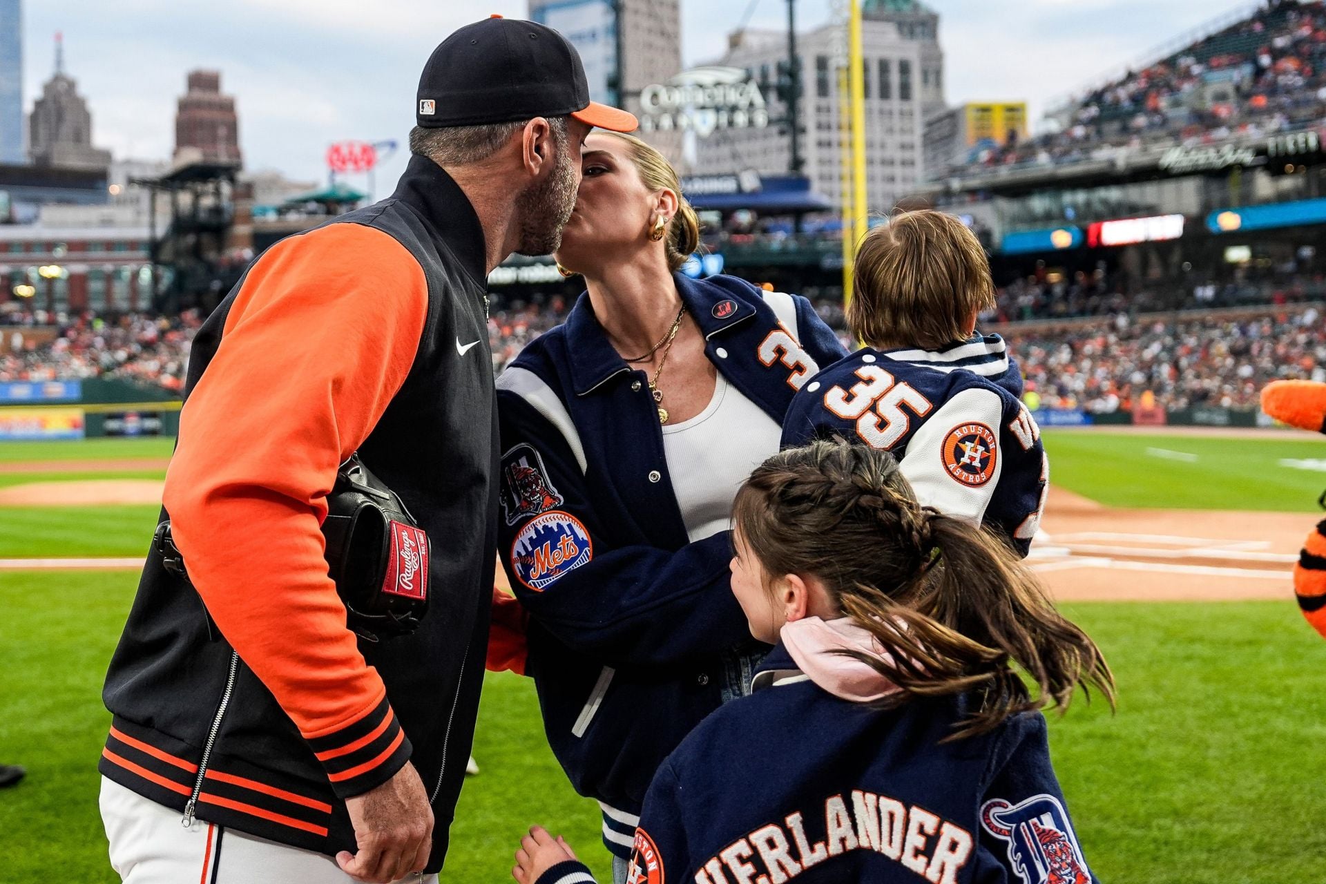PICTURES: Justin Verlander's wife Kate Upton, kids Genevieve & Bellamy steal the spotlight in his emotional Tigers send-off