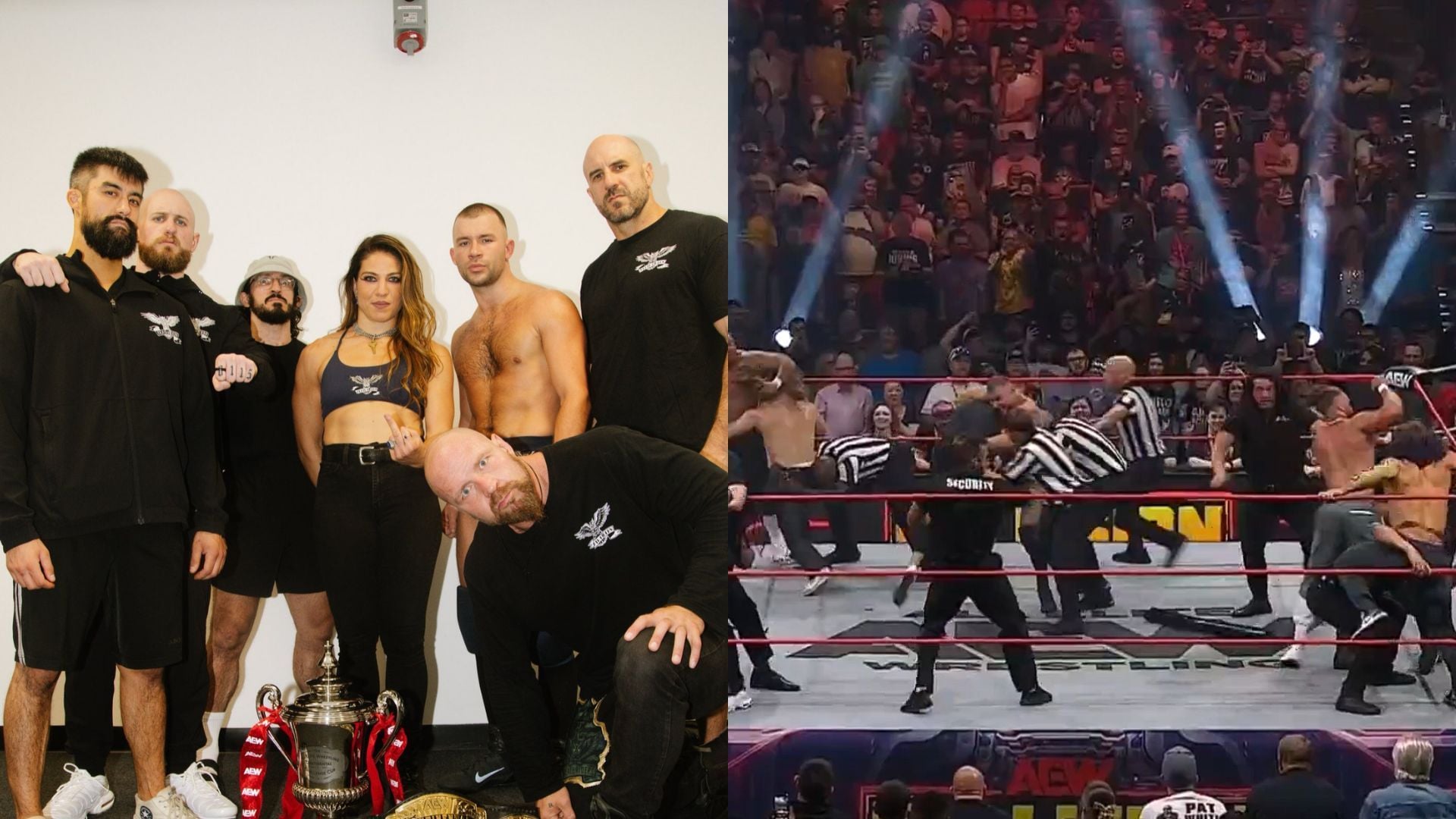 Massive brawl breaks out on AEW Collision involving Death Riders; security forced to intervene