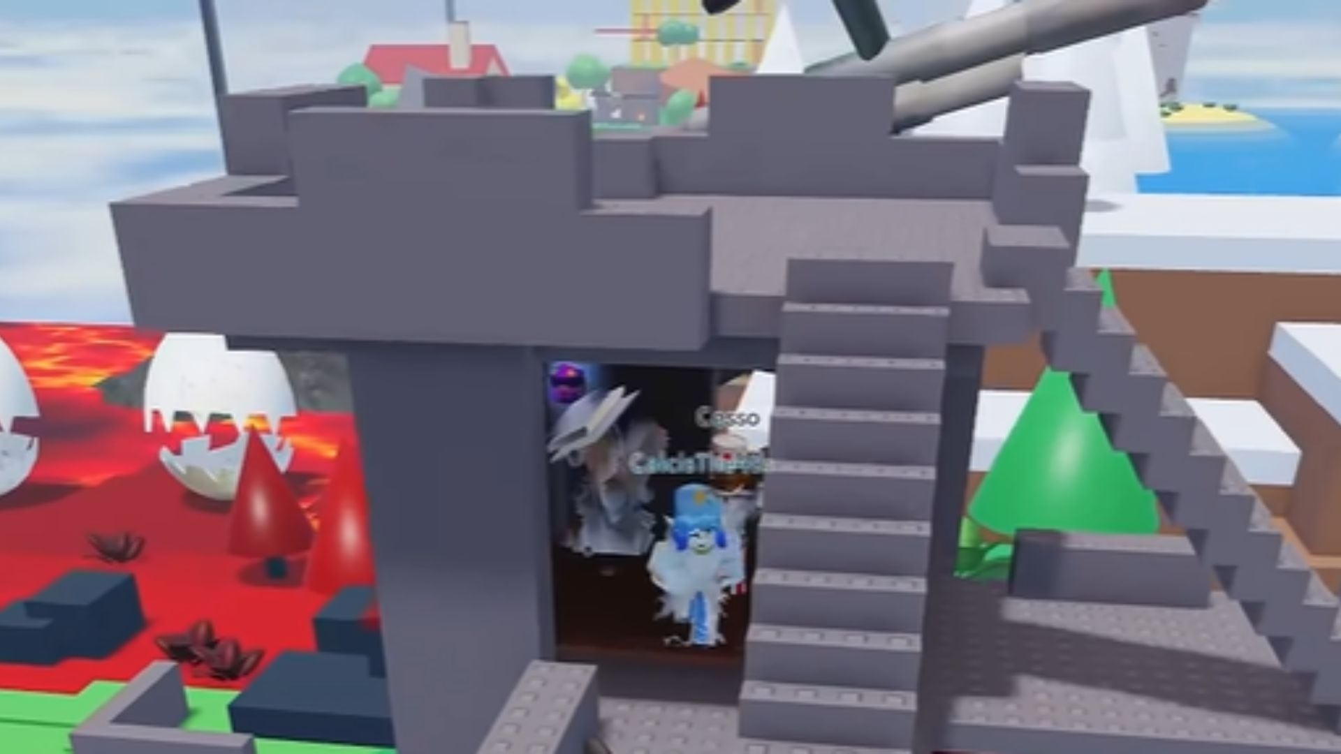 Interact with the podium (Image via Roblox)