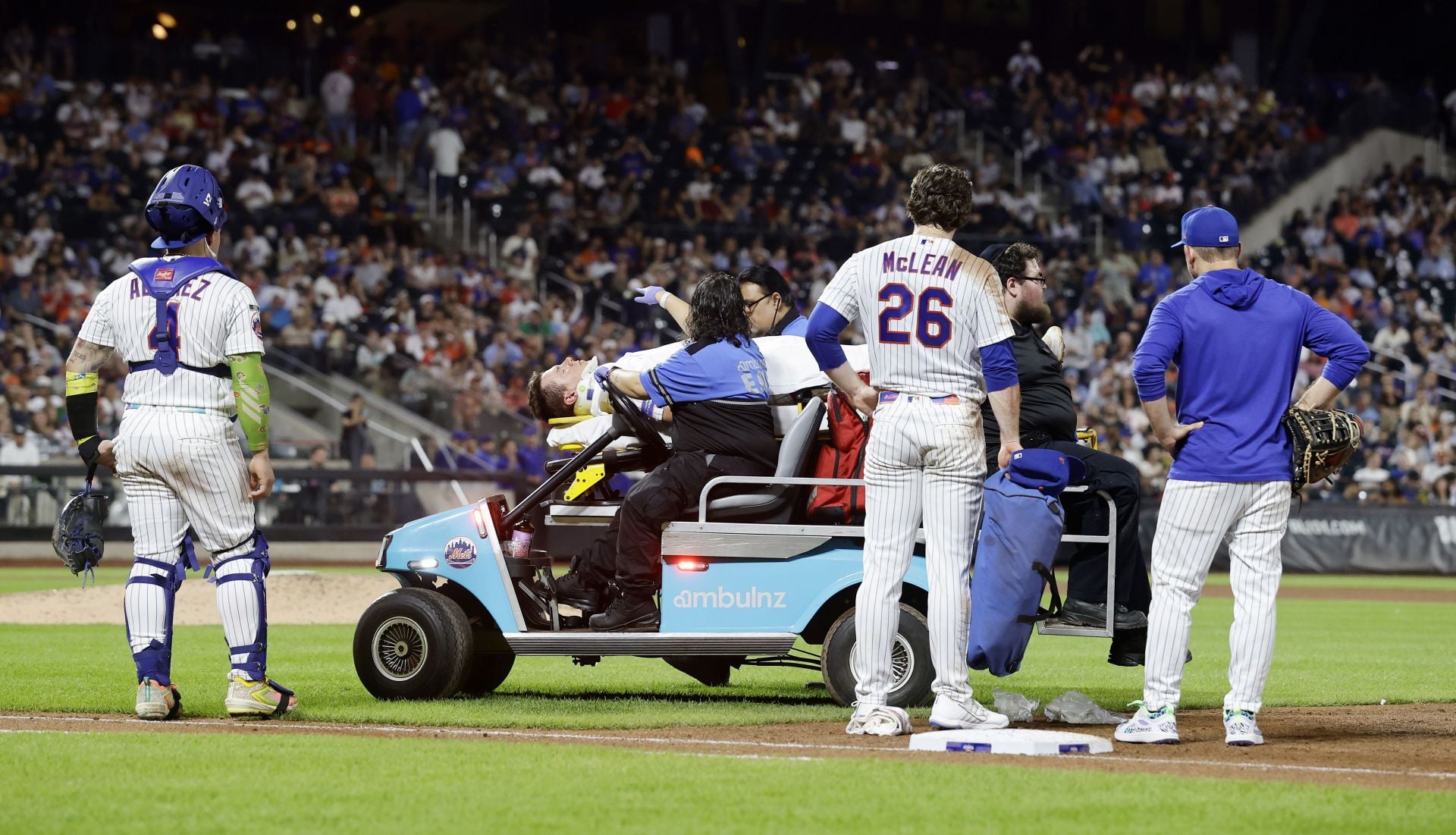 "Nolan McLean killed a man on live TV"; "Horrifying" - Fans fear for Jared Young after unfortunate accident during Mets vs Phillies game