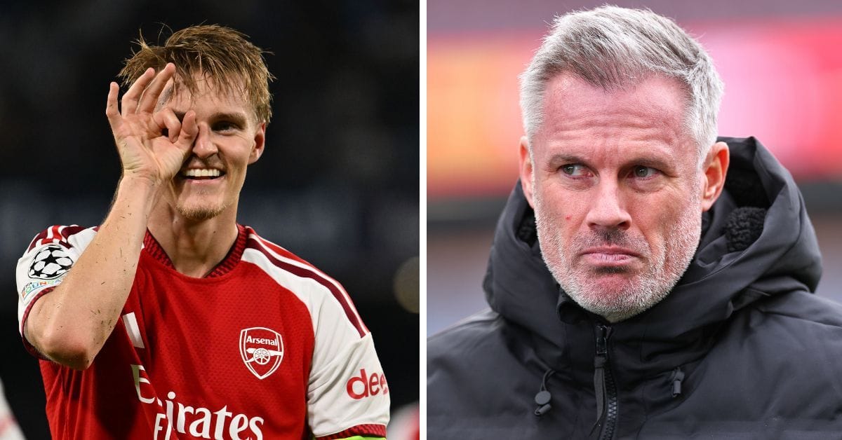 “There's only one real legend in that studio” - Arsenal captain Odegaard jokingly mocks Carragher before apologising quickly