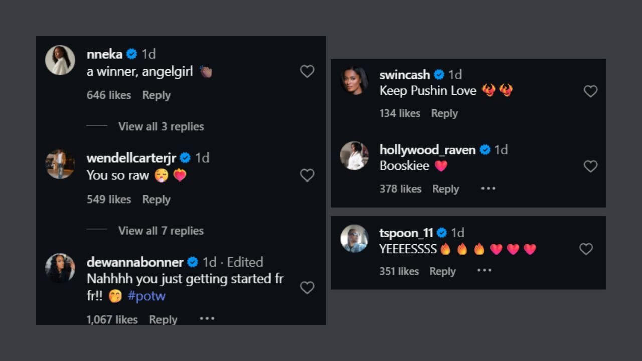 Wendell Carter Jr. and more send heartfelt messages to Reese on Instagram. (Source: Instagram/angel.reese)