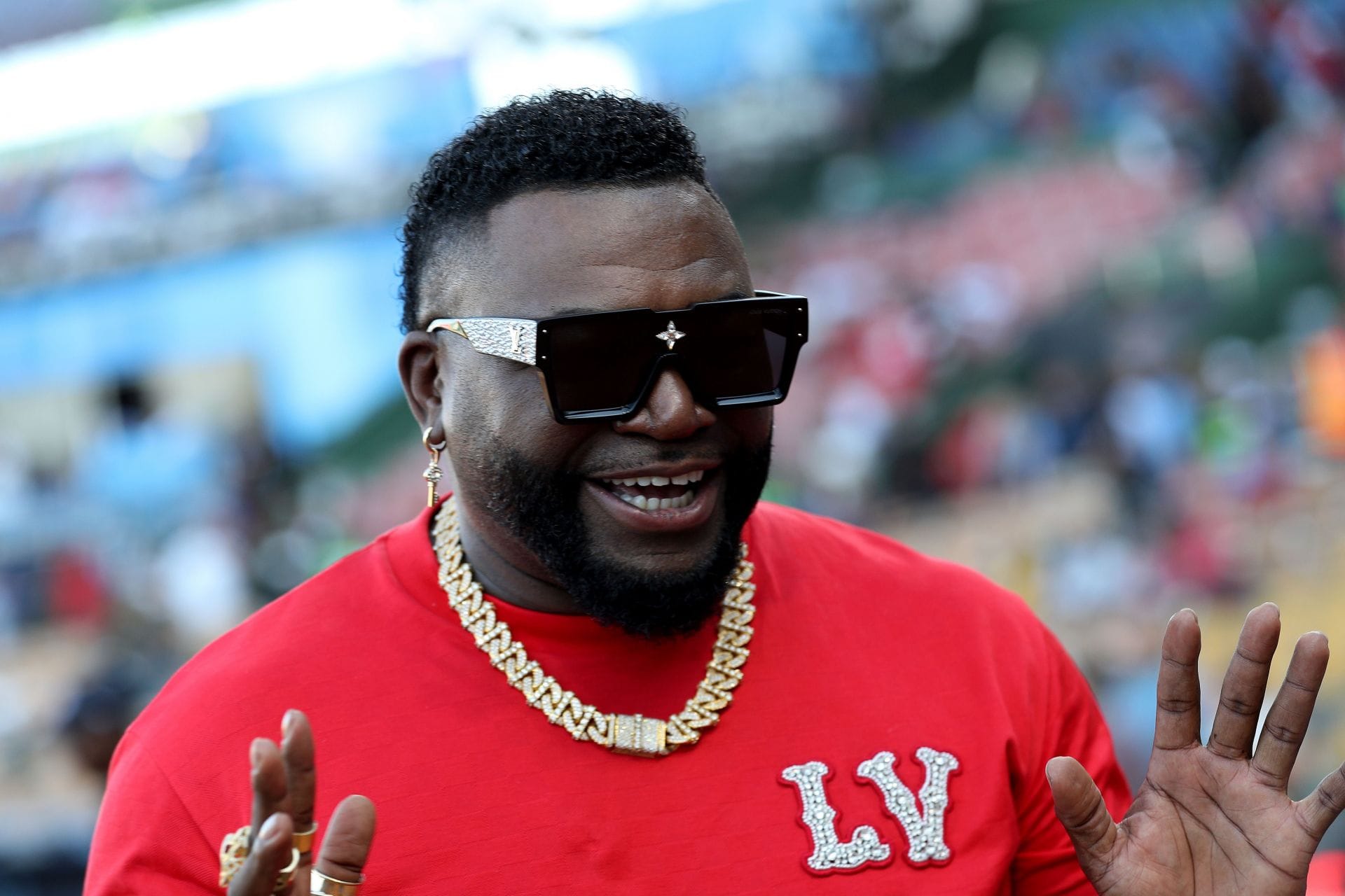PICTURES: David Ortiz's fiancee Maria Yeribel dons white floral crochet lace three-piece bikini and matching high-slit maxi skirt set